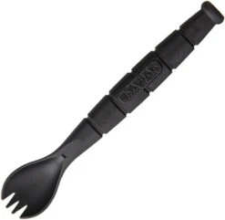 Ka-Bar Tactical Spork Black Grilamid W/ Serrated Knife Blade In Handle KA9909