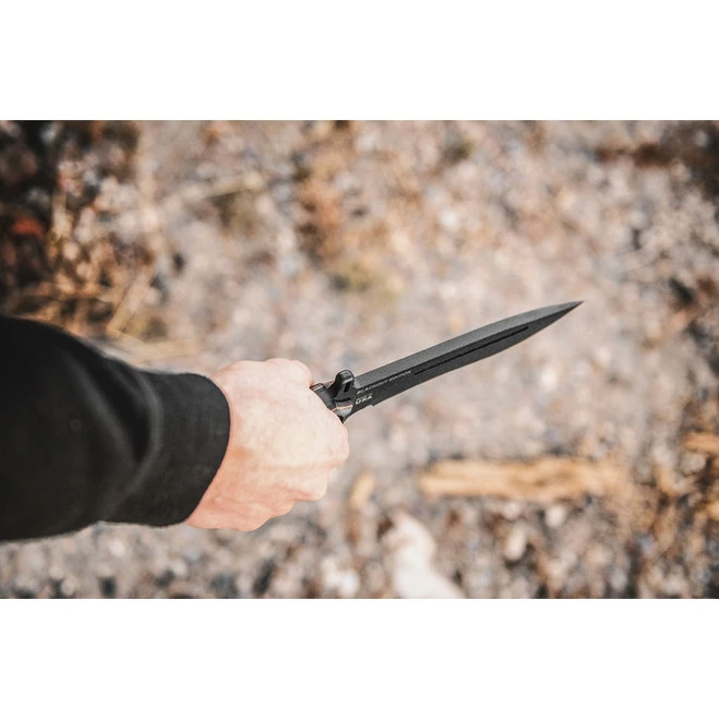 Tops Operator 7 Fixed Knife Black Micarta Handle Plain Black Blade TPOP702 - Image 2