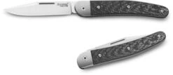 LionSteel Jack Folding Knife Black Carbon Fiber Handle M390 Clip Point Plain Edge JK1 CF