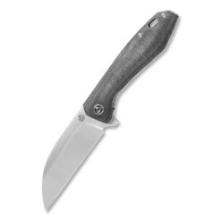 QSP Pelican Folding Knife Linen Micarta Handle S35VN Plain Edge Satin QS118-D2
