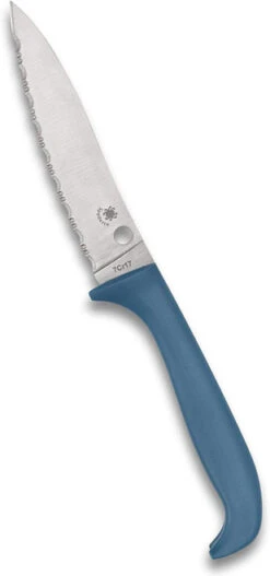 Spyderco Counter Puppy Kitchen Knife Blue Plastic Handle 7Cr17 Serrated Edge K20SBL