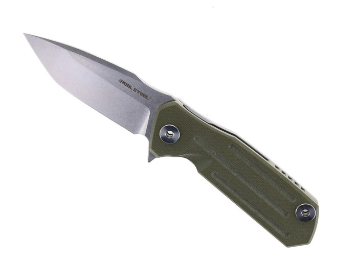 WMK Exclusive Real Steel 3605F Control Flipper Green G10 & Stainless Handle D2 Blade 7213