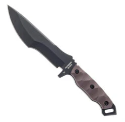 Halfbreed Medium Infantry Fixed Blade Knife Brown G10 Handle K110 Drop Point Plain Black Blade MIK-08BLK/DE