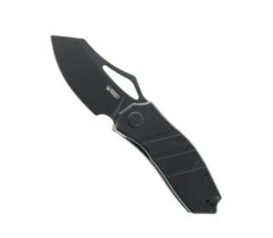 Kubey Ceyx Flipper Folding Knife Black G10 Handle D2 Tanto Point Plain Black Blade KU335D
