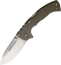 Cold Steel 4 Max Scout Folding Knife Desert Tan Griv-Ex Handle AUS10A Plain Edge CS62RQDTSW