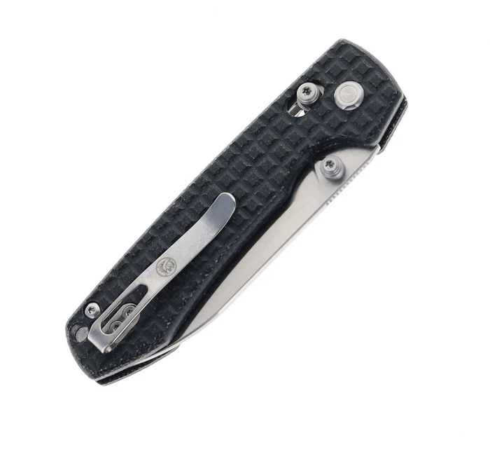 WMK Exclusive Vosteed Raccoon Crossbar Lock Folding Knife Black Micarta Frag Handle 14C28N Plain Edge Satin Finish RCCWM1 - Image 4