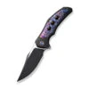 WE Magnetron Folding Knife Black/Flamed/Blue/Gold Titanium Handle 20CV Clip Point Plain Edge Black/Satin Finish WE18058-4