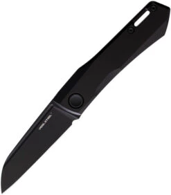 (Light Scratches) Open Box/Returned Real Steel Solis Folding Knife Black Titanium Handle N690 Plain Black Blade RS7063B