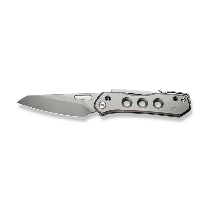 WE Vision R Folding Knife Gray Titanium Handle 20CV Reverse Tanto Plain Edge Silver Bead Blast Finish WE21031-1 - Image 8