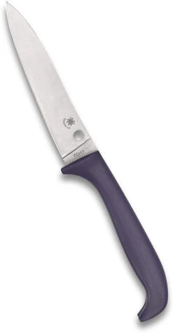 Spyderco Counter Puppy Kitchen Knife Purple Plastic Handle 7Cr17 Plain Edge K20PPR